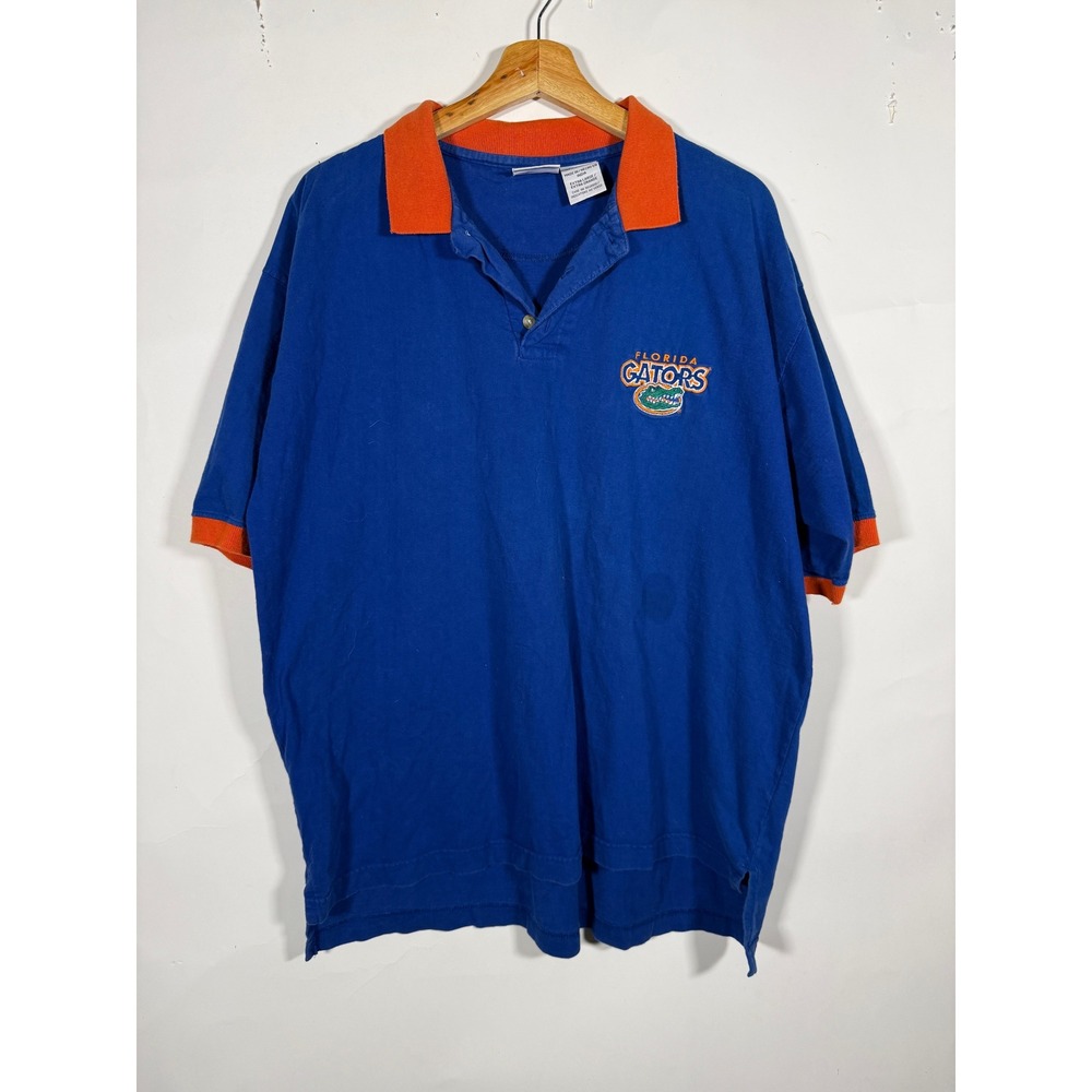 Vintage Pro Edge Florida Gators Polo Shirt Mens XL Blue Orange Embroidered NCAA - Picture 2 of 7